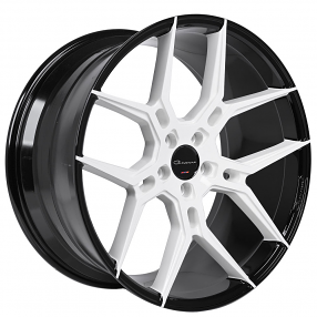 22" Giovanna Wheels Haleb Gloss Black with Custom White Face Rims