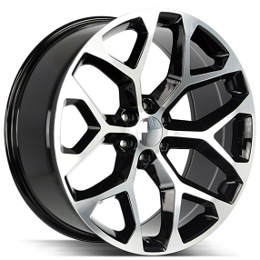 22" Strada Wheels Snowflake Gloss Black Machined OEM Replica Rims
