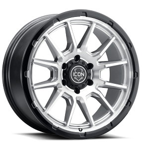 20" ICON Alloys Wheels Cajon Silver Machined with Gloss Black Lip 6-Lug Off-Road Rims