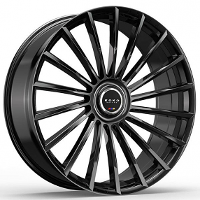 22" Koko Kuture Wheels URFA Gloss Black Flow Formed Floating Cap Rims