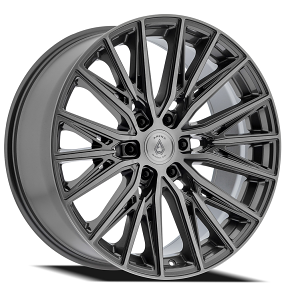 22" Arena Wheel Co A124 Finesse Gloss Gunmetal with Brushed Face Off-Road Rims 