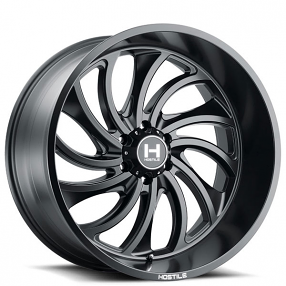 22" Hostile Wheels H118 Demon Satin Black Off-Road Rims