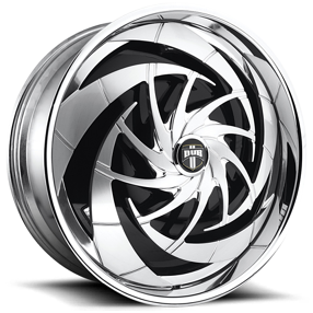 24" Dub Forged Wheels S816 Choppa Brushed Face with Chrome Lip Spinner Rims