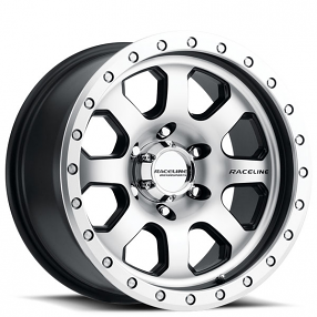 17" Raceline Wheels 929M SL Avenger Black with Machined Face Off-Road Rims 