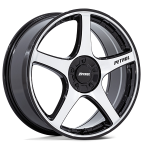 18" Petrol Wheels PE003 P2E Gloss Black with Machined Face Rims