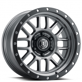 17" ICON Alloys Wheels Alpha Gunmetal with Black Ring Off-Road Rims