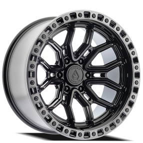 20" Arena Wheel Co A120 Terra Gloss Black Center with Machined DDT Lip Off-Road Rims 