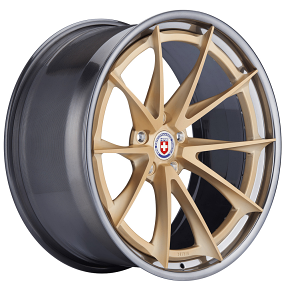24" HRE Wheels S204H Frozen Gold Center with Polished Dark Clear Outer and Inner Forged Rims