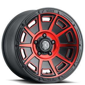 17" ICON Alloys Wheels Victory Satin Black with Red Tint Crossover Rims