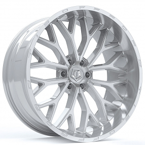 22" TIS Wheels 565BSM Bright Silver with Brushed Face and Lip Off-Road Rims