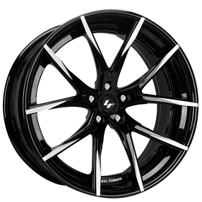22" Lexani Forged Wheels LZ-102 Gloss Black Machined Tips Rims