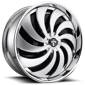 24" Dub Forged Wheels S817 Cojones Brushed Face with Chrome Lip Spinner Rims