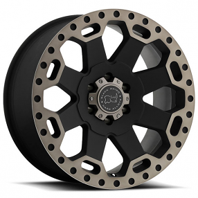 17" Black Rhino Wheels Warlord Matte Black with Machine Dark Tint Lip Rims 