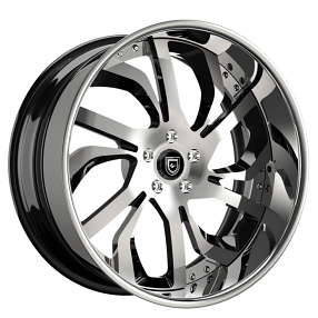 20/21" Lexani Forged Wheels LF-738 Regal Brushed Face with High Polished Accents and Chrome Lip Rims 
