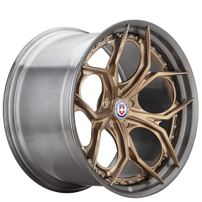 21" HRE Wheels S111SC Frozen Polished Champagne Center with Brushed Dark Clear Barrel Forged Rims