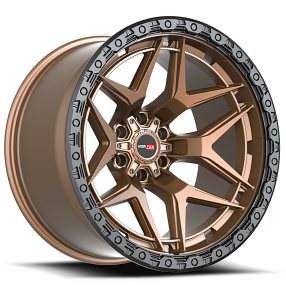 17" Vortek Off-Road VRT-603 Atheno Matte Bronze with Black Bead Ring Rims  