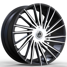 18" Luxxx Alloys Wheels Lux43 Gloss Black with Machined Face Rims