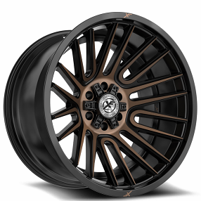 17" XF Off-Road Wheels XF-234 Satin Black with Bronze Machined Double Dark Tint Rims    