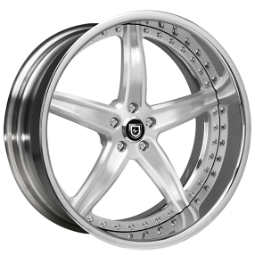 19/20" Lexani Forged Wheels LF-705 Brushed Silver Face with Chrome Lip Rims 