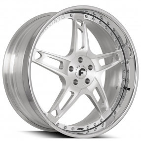 20" Forgiato Wheels Affilato Brushed Silver with Chrome Lip Forged Rims