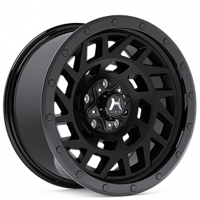 17" Hartes Metal Wheels YSM-766 Monster Black with Gloss Black Blots Off-Road Rims