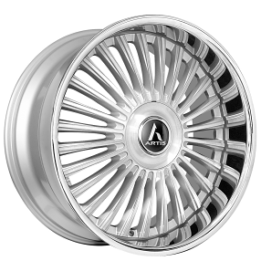 24" Artis Wheels Havana-XL Silver Machined with Chrome Lip Rims