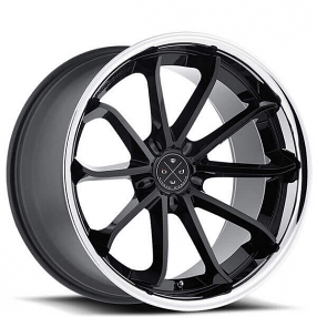 20" Blaque Diamond Wheels BD-23 Gloss Black with Chrome SS Lip Polaris Slingshot / 3-Wheeler Rims