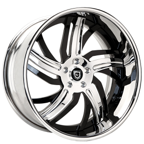 20/21" Lexani Forged Wheels LF-724 Chrome with Black Accents Rims  