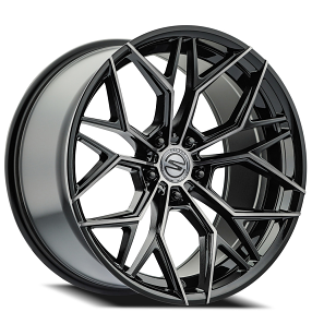 20" Select Precision Alloys Wheels S105 Syndicate Gloss Black Machined with DDT Face and Lip Rims 