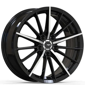 17" Revolution Racing Wheels RR35 Black Machined Rims