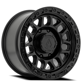 18" Arena Wheel Co A119 Boost Satin Black Center with Gloss Black Lip 8-Lug Off-Road Rims 