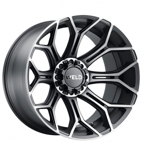 22" Weld Off-Road Wheels Gradient W112 Satin Black Milled with DDT Rotary Forged Rims 
