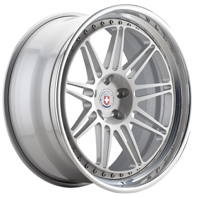 20" HRE Wheels 301 Gloss Silver Center with Polished Clear Outer and Gloss Silver Inner Forged Rims