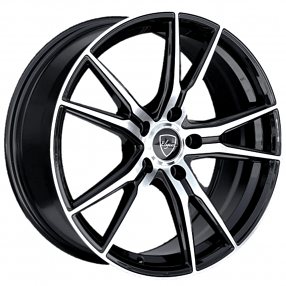 16" Elegant Wheels E001 Gloss Black with Machined Face Rims