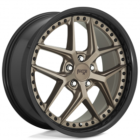 20" Niche Wheels M227 Vice Matte Bronze with Gloss Black Lip Rims 
