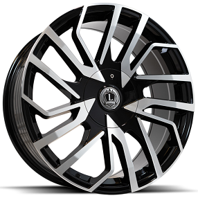 20" Luxxx Alloys Wheels Lux47 Gloss Black with Machined Face Rims