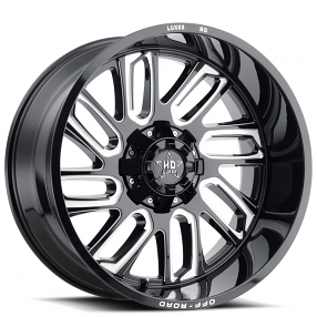 20" Luxxx HD Wheels LHD18 Gloss Black Milled Off-Road Rims