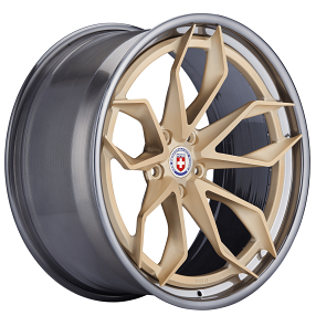 21" HRE Wheels S201H Frozen Gold Center with Polished Dark Clear Outer and Inner Forged Rims