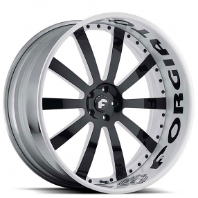 21" Forgiato Wheels Concavo 2-Tone Gloss White with Black Accents and Lettering Forged Rims 