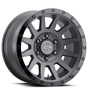 17" ICON Alloys Wheels Compression Double Black Off-Road Rims