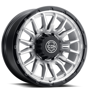20" ICON Alloys Wheels Cajon Silver Machined with Gloss Black Lip 8-Lug Off-Road Rims