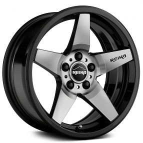 17" Reika Wheels Seeker R15 Black with Machined Face Flow Formed Crossover Rims