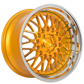 20" Rennen Wheels Rims CSL 5 Gold with Chrome Step Lip Polaris Slingshot / 3-Wheeler Rims