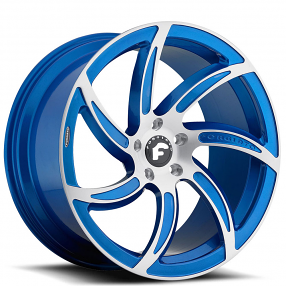 20" Forgiato Wheels Azioni-M 2-Tone Electric Blue with Brushed Silver Forged Rims 