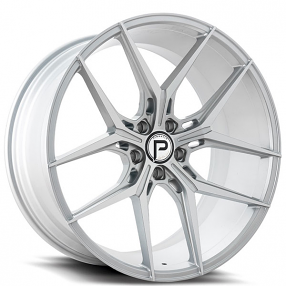 20" Staggered Pinnacle Wheels P204 Splendent Silver Machine Face Rims