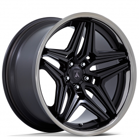 22" Asanti Wheels ABL-46 Duke Satin Black with DDT Lip Rims
