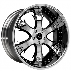 20" Artis Forged Wheels Cruces Chrome with Black Face and Chrome Lip Rims