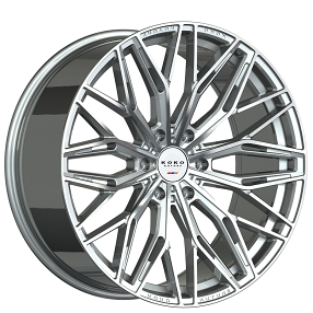 22" Koko Kuture Wheels Como 12 Gloss Silver Machined Flow Formed Rims