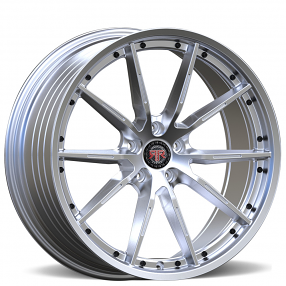 20" Revolution Racing Wheels RF1 Matte Silver with Black Rivets Flow Formed Rims