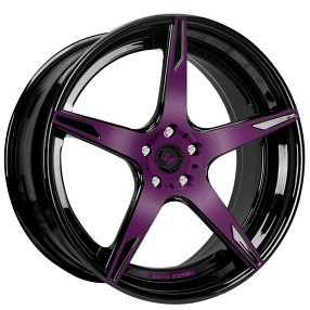 22" Lexani Forged Wheels LZ-103 Gloss Black with Custom Color Matching Purple Face Rims